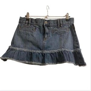Y2K Ruffled Denim Mini Skirt